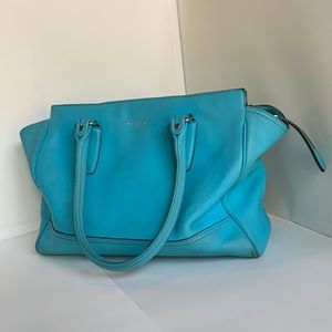 Coach light blue leather purse